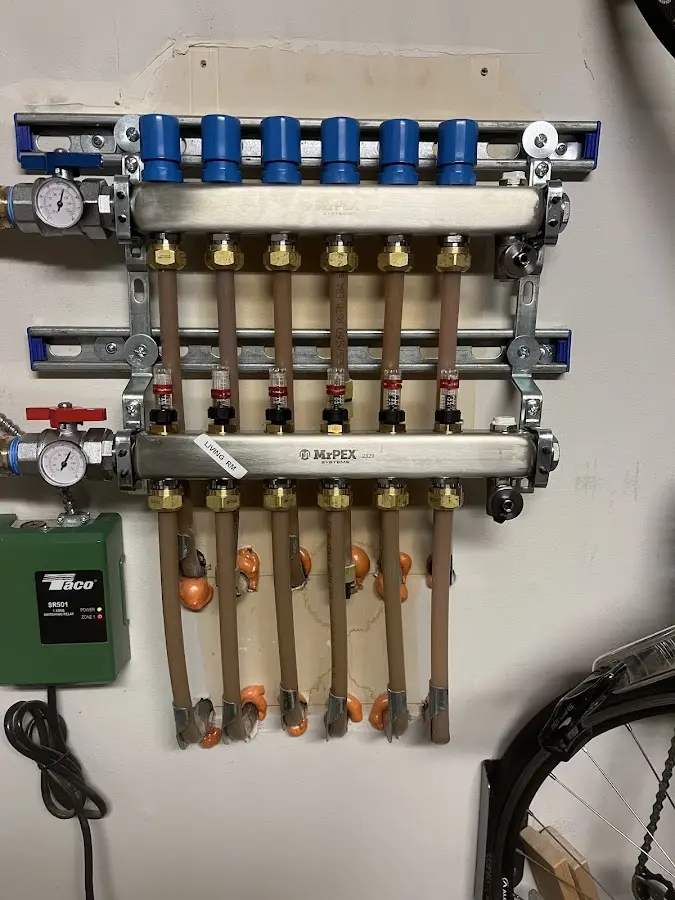 Plumber performing Gas Leak Detection at a residential property in Laurinburg